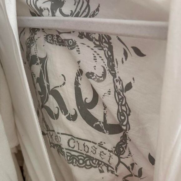 Vintage Y2K Key Closet White Koala Graphic Tunic Dress Hooded small - Picture 4 of 6